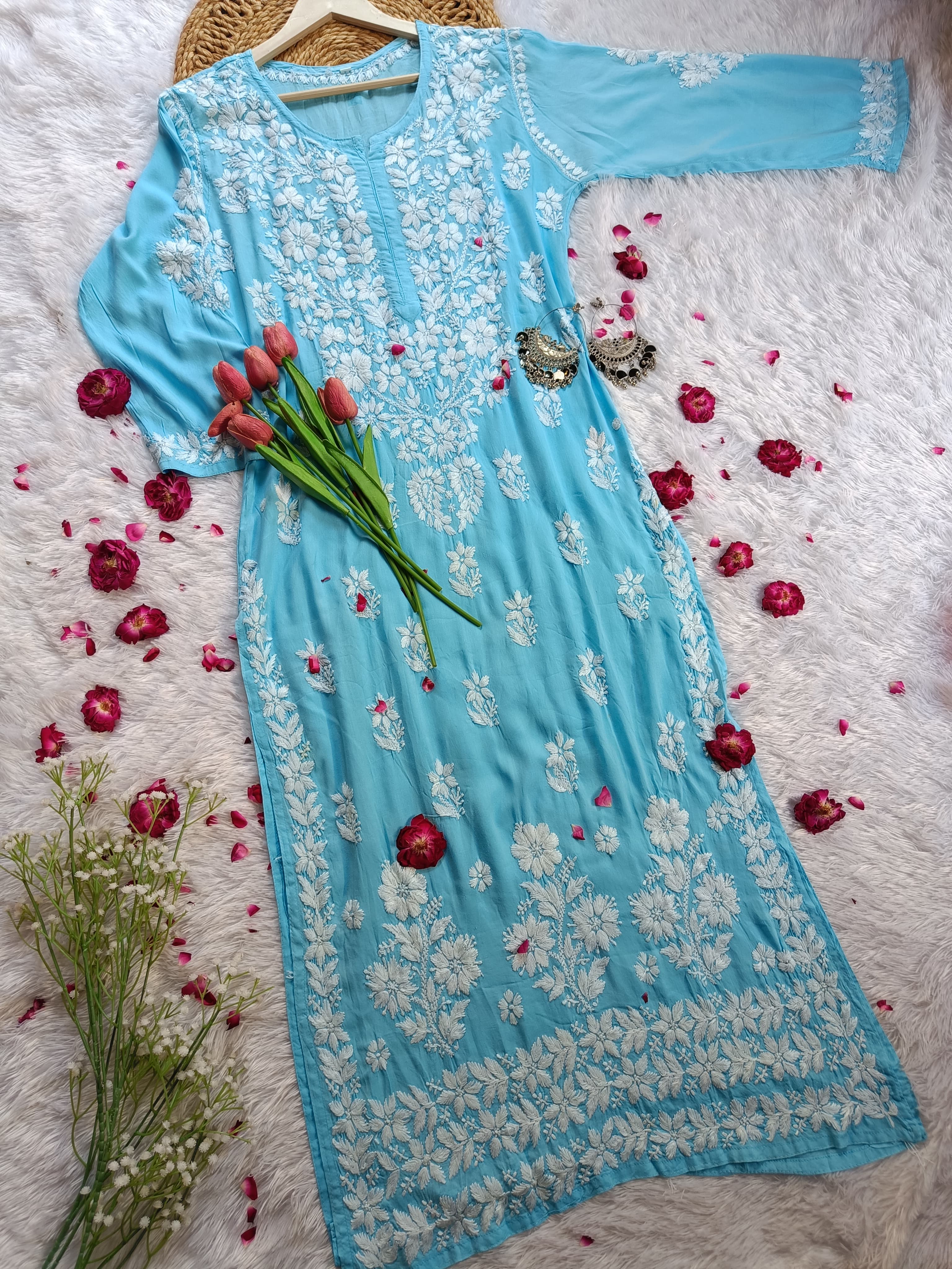 Shraddha kapoor sky blue modal kurti