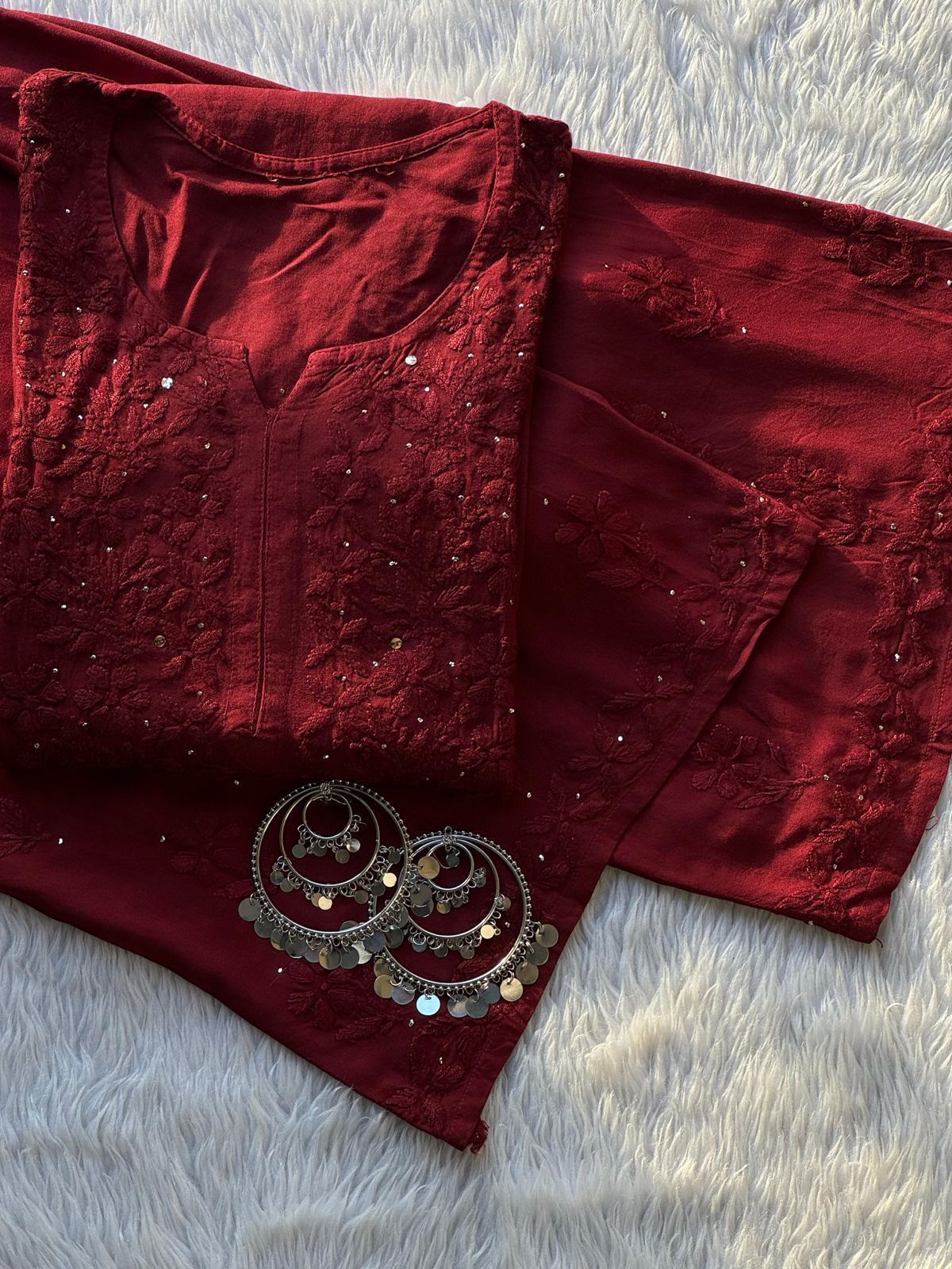 Premium Beautiful Rayon Set With Mukaish