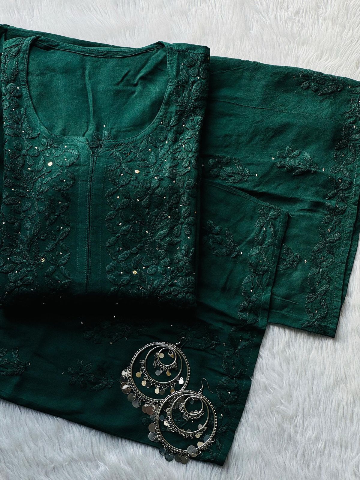 Premium Viscose Ghass Patti Kurti Set