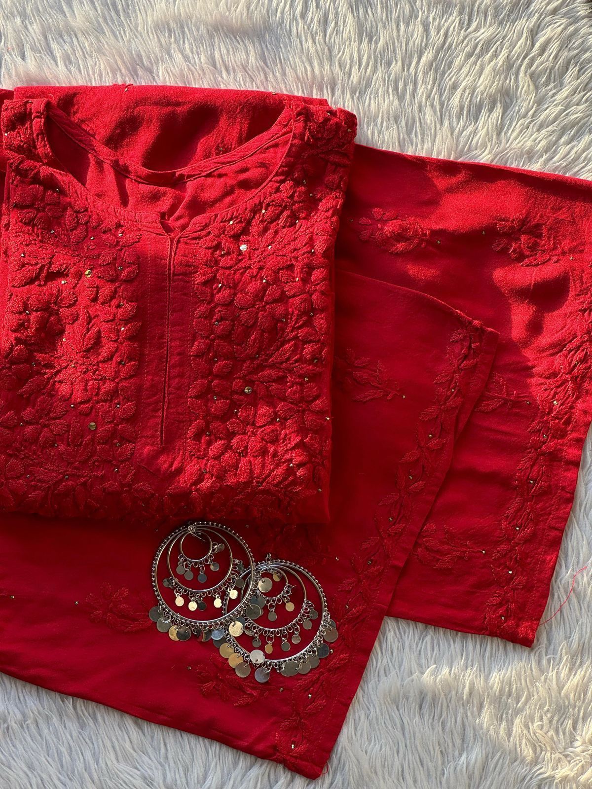 Premium Viscose Ghass Patti Kurti Set