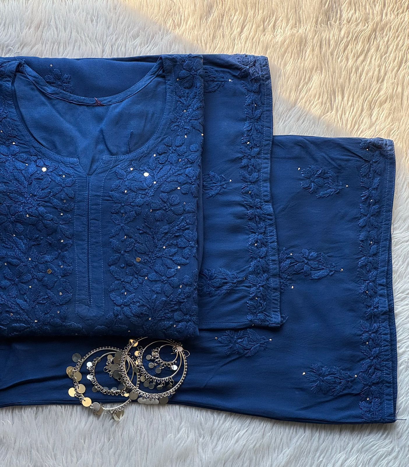 Premium Viscose Ghass Patti Kurti Set