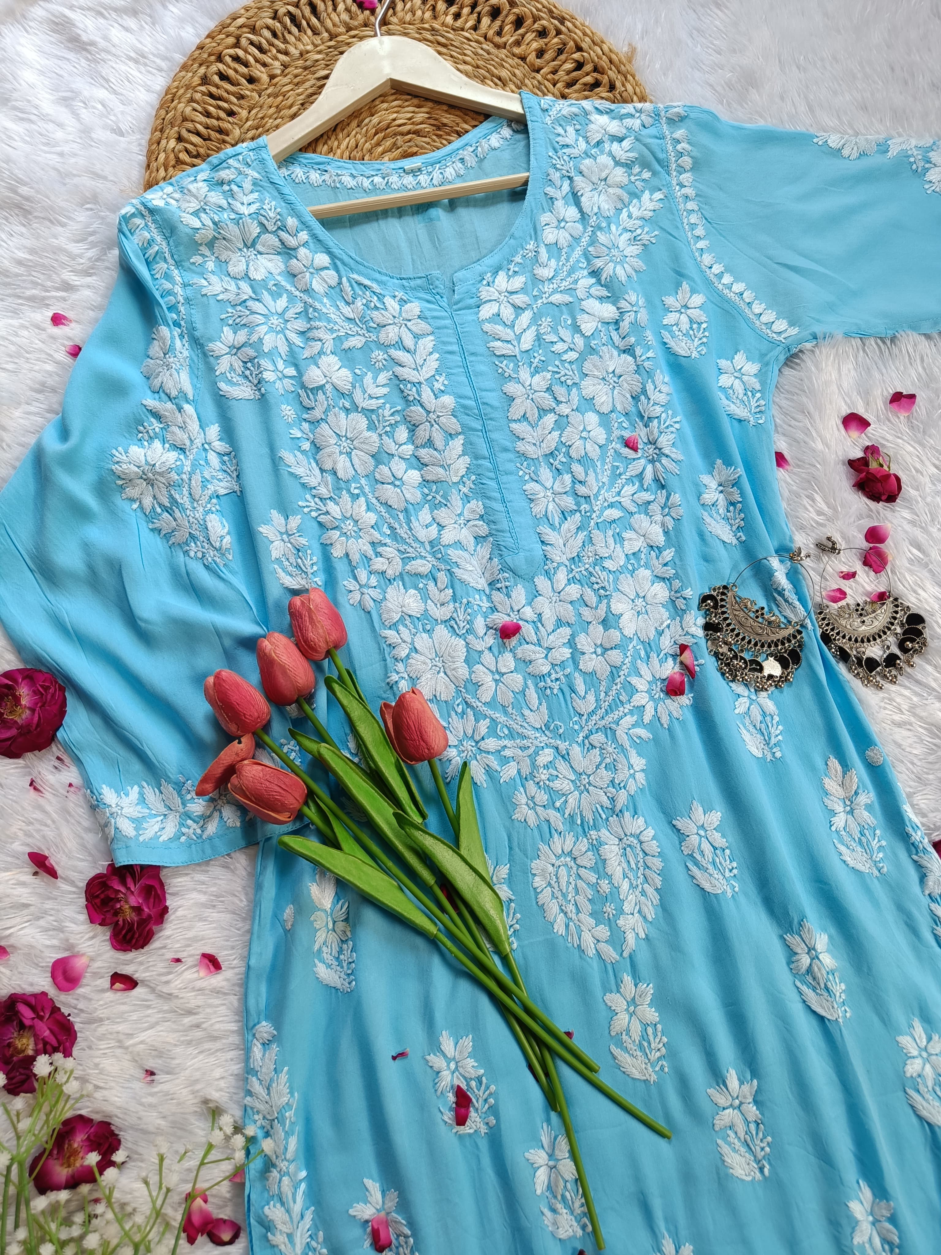 Shraddha kapoor sky blue modal kurti